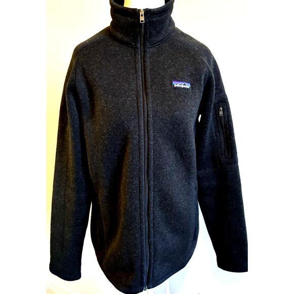 Patagonia Jacket Fleece Women's Med Full Zip Neck Sweater Gorpcore Charcoal Grey - Picture 2 of 14
